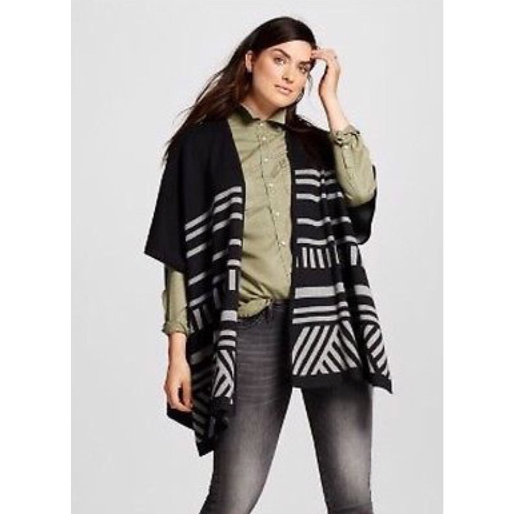 Black and grey tribal cape